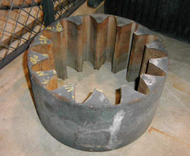 A thick gear cut with waterjet. (Image courtesy of JetEdge.)